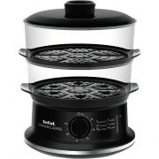 Aparat de gătit cu aburi TEFAL Convenient VC140131, 900W, 2 recipiente, Capacitate 6l, Grile detașabile, Reîncălzire, Timer 60 minute cu oprire automată, Depozitare compactă, Vas pentru orez