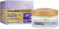 Crema antirid de noapte L'Oreal Paris Hyaluron Specialist cu acid hialuronic, 50 ml +Crema de ochi antirid L'Oreal Paris Hyaluron Specialist cu acid hialuronic, 15 ml 