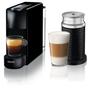 Pachet Espressor Nespresso Krups Essenza Mini XN111810 + Aparat pentru spumare lapte Aeroccino + set capsule degustare, Negru + Set capsule cafea inclus + Voucher cafea