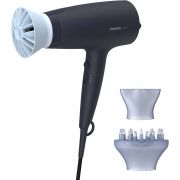 Uscător de păr Philips 3000 BHD360/20, 2100W (6 viteze), 6 temperaturi, Cablu 1.8m, Îngrijire avansată cu ioni, Buton Aer Rece, Difuzor de volum, ThermoProtect, Cap coafare 14mm, Cârlig depozitare (Navy)