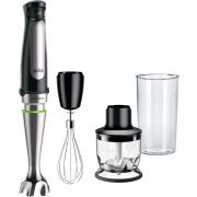 Blender de mână BRAUN MultiQuick 7 MQ7025X, 1000W (viteză variabilă), Tocător 350ml, Tel, Pahar gradat 600ml, ActiveBlade, SplashControl, Easy SmartSpeed, PowerBell Plus, Mâner moale, Cablu 1.2m, Premium Black