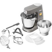 Robot de bucătărie KENWOOD Titanium Chef Patissier XL KWL90.004SI - 0W20011359, 1400W (13 trepte și Pulse), 6 funcții presetate, 2 vase 7 l/ 5 l, Cântar integrat, Sistem de încălzire, Touch screen