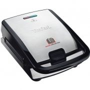 Sandwich maker TEFAL Snack Collection SW854D16, 700W, Plăci detașabile non-adezive 22.50x13.50cm, Sistem blocare, Gata în 5min, 4 seturi incluse (no1,no3,no4,no12), Colecția totală are 16 seturi, Black Steel