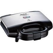 Sandwich-maker Tefal Ultra Compact SM157236, 700W, Mâner izolat, Sistem de blocare, înveliș antiaderent, Piciorușe anti-alunecare,Sistem de stocare al cablului (Negru-Gri)