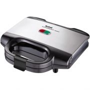 Sandwich maker TEFAL Ultra Compact SM155212, 700W, Mâner izolat, Sistem de blocare, înveliș antiaderent, Piciorușe anti-alunecare, Sistem de stocare al cablului, Negru-Inox