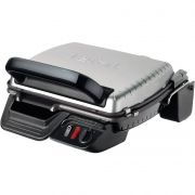 Grătar electric TEFAL Compact GC305012, 2000W, Corp inox, Plăci antiadezive detașabile, Tăviță, 3 programe (Grill, Barbecue, Panini), Termostat reglabil, Mâner, Ușor de depozitat, Indicatori luminoși