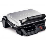 Grătar electric TEFAL Ultracompact GC306012, 2000W, termostat, 100-240°C, plăci detașabile din aluminiu, tavă detașabilă, indicator LED, Argintiu