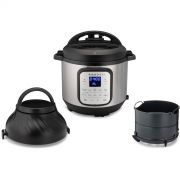 Multicooker și AirFryer Instant Pot Duo Crisp 8, V7.6L, 1500W, 11 funcții, Vas interior bombat din inox, 11 sisteme de siguranță, Grătar multifuncțional, Cablu 0.90cm, 10.06kg, Argintiu