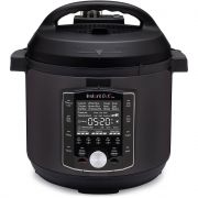 Multicooker Instant Pot Pro 6, V5.7L, 1000~1200W, 10 funcții, Vas interior aplatizat din inox cu mânere, 11 sisteme de siguranță, Grătar multifuncțional, Garnitură extra, Cablu 0.90cm, 5.90kg, Negru