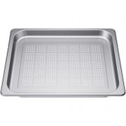 Tavă extra mare perforată BOSCH HEZ36D663G - 17007066, L45.4cm, l37.5cm, H3.5cm, G0.798kg, Inox AISI 304 GN2/3