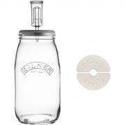 Borcan Kilner Fermentation Set 0025.839 - 17006142, Capacitate 3l, Capac silicon, AirLock, 2 pietre ceramice, Perfect pentru crearea verzei murate, kimchi, murături și altele, DW safe