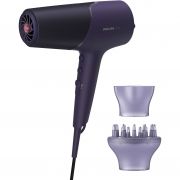 Uscător de păr Philips Seria 5000 BHD514/00, 2300W, Flux rece, 6 setări de temperatură și viteză, Cablu 1.8m, Difuzor care adaugă volum părului, ThermoShield, Metallic Violet
