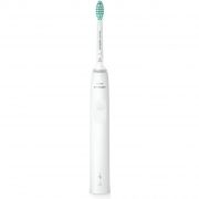 Periuţă de dinți electrică Philips Sonicare 3100 HX3673/11, Senzor de presiune, QuadPacer 30 secunde, SmarTimer 2 minute, Funcție EasyStart, BrushSync, Toc transport premium, Alb