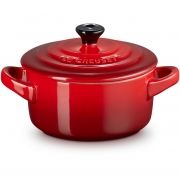 Vas pentru gătit cu capac Le Creuset Stoneware Collection Petite Round Casserole 71901100600100, Capacitate 0.25l, D10cm, H8.1cm, L10.6cm, Argilă glazurată, Cuptor-Grill-Microunde, -23°~260°C, Cerise Red