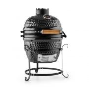 Grătar ceramic KAMADO, Diametru 13 inch/32cm, Dispozitiv de afumare, Negru
