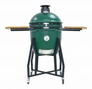 Grătar ceramic Kamado, Diametru 22 inch/56 cm, Dispozitiv de afumare, Verde