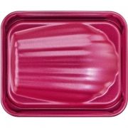 Set de 3 forme TEFAL CreaBake J3079904, Pentru Madeleines, Dimensiune 8.3x6.5cm, Din oțel carbon, Suprafață antiaderentă, Compatibil cu Cake Factory Délices, Dulcis Grey-Holi Pink