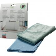 Set BOSCH E-Cloth by EnviroProducts 00466148, Lavete microfibră pentru curățarea inoxului și a sticlei, Fiecare lavetă are 480000 de fire per cm2, Curățare - laveta verde, Lustru - laveta albastră