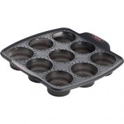 Formă de copt TEFAL 9 Muffins CrispyBake J4174714, 30x29cm, Silicon Platinum Ultra Flex, Java Pepper Grey