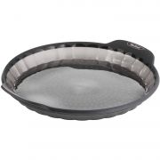 Formă de copt TEFAL Fluted Tart CrispyBake J4170814, D28cm, Silicon Platinum Ultra Flex, Java Pepper Grey