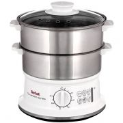 Aparat de gătit la aburi TEFAL Convenient VC145130, 860~900W, Volum 6L, 2 etaje cu boluri din oțel inoxidabil premium, Timer 60min cu oprire automată, Design compact, Reumplere în uz, 2 vase