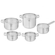 Set premium de 10 piese TEFAL NORDICA H852SA55, Oțel inoxidabil 18/10, Pentru orice suprafață, Mânere fixe, DW Safe