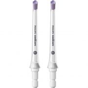 Set de 2 capete irigator oral Philips Sonicare F3 Quad Stream HX3062/00, Cap de curățare moale din cauciuc care direcționează apa într-un jet sub formă de cruce, care îndepărtează delicat placa