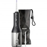 Irigator oral Philips Sonicare Power Flosser Seria 3000 HX3806/33, 2 moduri (Pulse Wave), 3 intensități, Curățare profundă Quad Stream, Accesibilitate 360°, Acc. Li-Ion (uz 2 săpt, reînc 4h), Negru