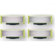 Set de 4 lame înlocuibile Philips OneBlade QP240/50, compatibil OneBlade și OneBladePro, Tehnologie OneBlade unică, OneBlade durabil, tunde, conturează și rade orice lungime de păr culoare: verde