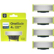 Set de 4 lame înlocuibile Philips OneBlade QP240/50, compatibil OneBlade și OneBladePro, Tehnologie OneBlade unică, OneBlade durabil, tunde, conturează și rade orice lungime de păr culoare: verde