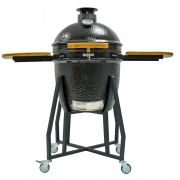 Grătar ceramic Kamado, Diametru 27 inch/68 cm, Dispozitiv de afumare, Negru
