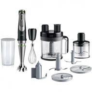 Blender de mână BRAUN MultiQuick 9 MQ9195XLI, 1000~1200W (variabilă și Pulse), Lame ActiveBlade, Active PowerDrive, iMode, Advanced SmartSpeed, SplashControl, Accesoriu cuburi 9mm, Cablu 1.2m, Premium Black