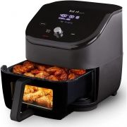 Friteuză cu aer cald Instant Vortex Plus 6 ClearCook AFB6132BK, 1450~1700W, V5.7L, 6 funcții (deshidratare), Termostat reglabil (35~205°C), Fereastră monitorizare, Lumină internă, Tehnologie EvenCrisp, Neagră