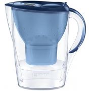 Cană filtrantă BRITA Marella Blue BR1039271, V2.4l, Include 1 cartuș MAXTRA, 1 cartuș 4 săptămâni sau aprox 150l, Pâlnie specială pentru filtru fără BPA, Capac cu indicator tip Memo pentru schimbare cartuș