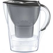 Cană filtrantă BRITA Marella Grey BR1039272, V2.4l, Include 1 cartuș MAXTRA, 1 cartuș 4 săptămâni sau aprox 150l, Pâlnie specială pentru filtru fără BPA, Capac cu indicator tip Memo pentru schimbare cartuș