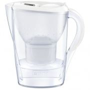 Cană filtrantă BRITA Marella White BR1039270, V2.4l, Include 1 cartuș MAXTRA, 1 cartuș 4 săptămâni sau aprox 150l, Pâlnie specială pentru filtru fără BPA, Capac cu indicator tip Memo pentru schimbare cartuș