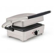 Grătar electric 3în1 Cuisinart Style GRSM3E, 1000W, Maximum 210° (control variabil), Plăci antiadezive detașabile din aluminiu turnat (grill, waffle, omelette), Tavă scurgere, Balama variabilă (înălțime 8cm)