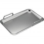 Placă mare BOSCH Teppan Yaki HEZ390512 - 00577536, 41.5x26.5cm (uz 37x20cm), G2.6kg, Material multistrat cu miez de aluminiu înconjurat de două straturi de inox 18/10, Până la 220°C