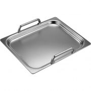 Placă mică BOSCH Teppan Yaki HEZ390511 - 00577537, 32.5x26.5cm (uz 27x21cm), G1.68kg, Material multistrat cu miez de aluminiu înconjurat de două straturi de inox 18/10, Până la 220°C