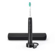 Periuţă de dinți electrică Philips Sonicare 3100 HX3673/14, Senzor de presiune, QuadPacer 30 secunde, SmarTimer 2 minute, Funcție EasyStart, BrushSync, Toc transport premium, Negru