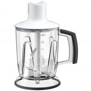 Blender BRAUN MultiQuick MQ40WH, Capacitate 1.25l, Amestecă, Zdrobește gheața, Sistem EasyClick, Ușor de asamblat, Bază anti-alunecare, Fără BPA, DW Safe (fără capac), Alb