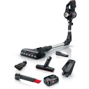 Aspirator vertical BOSCH Serie 7 Unlimited BCS712XXL, TurboSpin (3 trepte, Turbo), 2x Acumulator Li-Ion 18V 3A, Praf 0.30l, Perie LED AllFloor DynamicPower, QuickStand, Nozzle Foot Release, G2.90kg, Negru