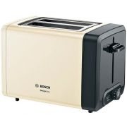 Prăjitor de pâine BOSCH DesignLine TAT4P427, 820-970W (5 trepte), Dezgheţare, Încălzire, High Lift, Buton STOP, Grătar chifle, Senzor electronic pentru prăjire uniformă, Centrare automată, Cream