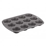 Formă de copt TEFAL 12 Muffins EasyBake J1745074, 38x27cm, Oțel carbon, Kaiser Black