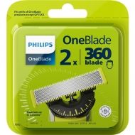 Set de 2 lame de schimb Philips OneBlade 360 QP420/50, Lamă cu două tăişuri, Se potriveşte cu toate modelele OneBlade
