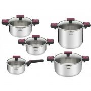 Set cratite TEFAL G723SA74, 10 piese, Inox, 24/22/20/18/16 cm