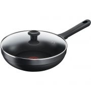 Tigaie Wok cu capac de sticlă TEFAL Trattoria G6057574, D26cm