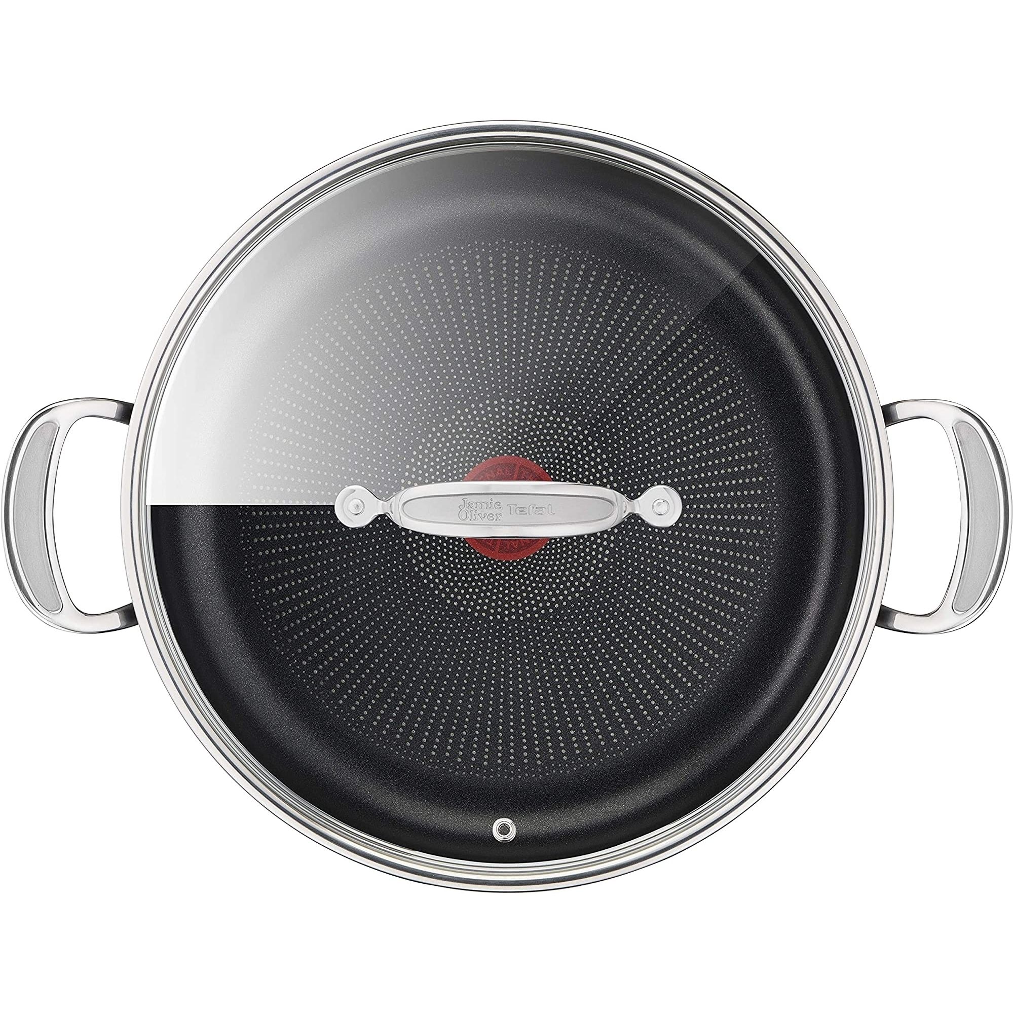 Jamie Oliver By Tefal Quick & Easy E3031944 Wok à induction en acier inoxydable Argenté 28 cm