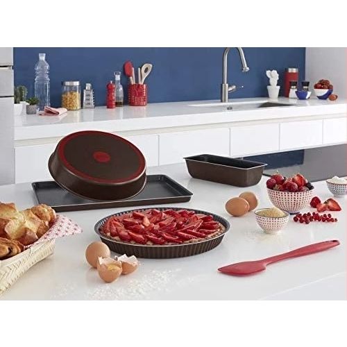 Set forme de copt TEFAL CreaBake J3079904, 3 piese, aluminiu, rosu