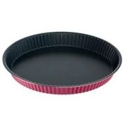 Formă pentru tarte rotundă Tefal  J5558302, D27,(L x l x Î) 27 cm x 27 cm x 3,5, Suprafață antiaderentă, Material: Aluminiu, Culoare: Negru / Roz